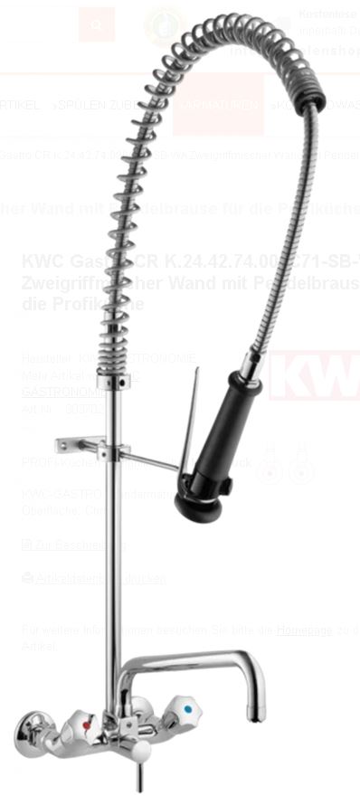 Wand-Geschirrbrause-Zweihebelmischer