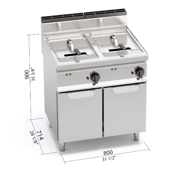 Elektro-Fritteuse 2x18 Liter, E7F18-8M