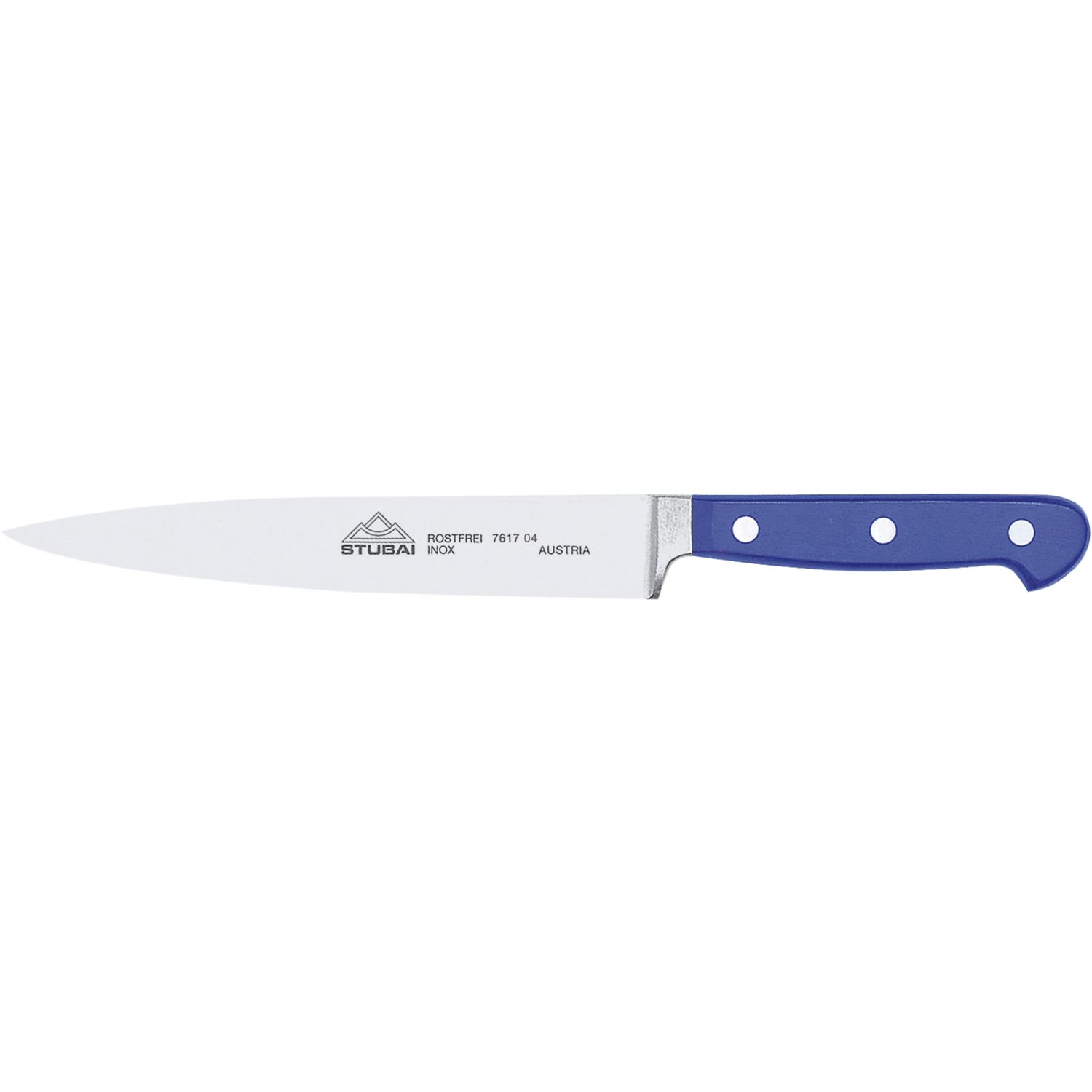 Kochmesser schmale Form mit blauem Griff