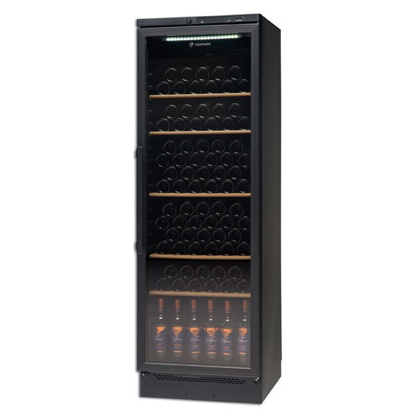 WeinlagerschranK Tecfrigo schwarz+Glastür