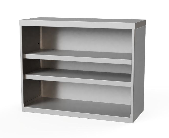 Wandschrank offen mit Zwischenböden
