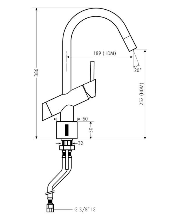 Annäherungsarmatur  VIVA K6 (BxTxH)